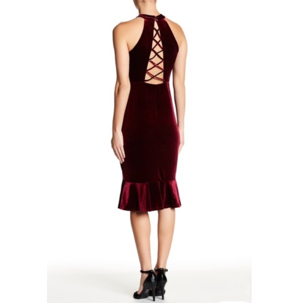 Superfoxx Velvet Midi Halter Dress size large